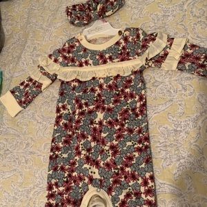 Jessica Simpson 6-9month floral outfit w/ headband